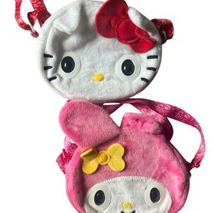 Hello Kitty and My Melody Plush Crossbody Bags
